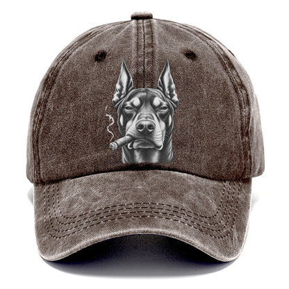 Doberman Pinscher Smoking Dogs Classic Cap – Brown