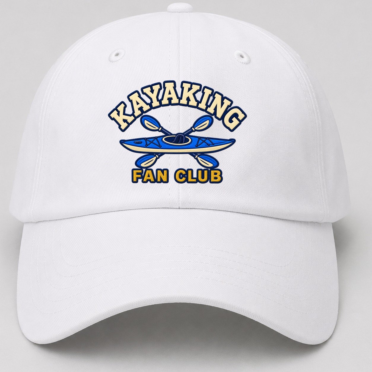Kayaking Fan Club Baseball Cap – White