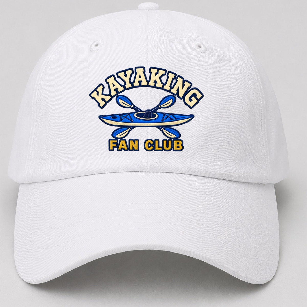 Kayaking Fan Club Baseball Cap – White