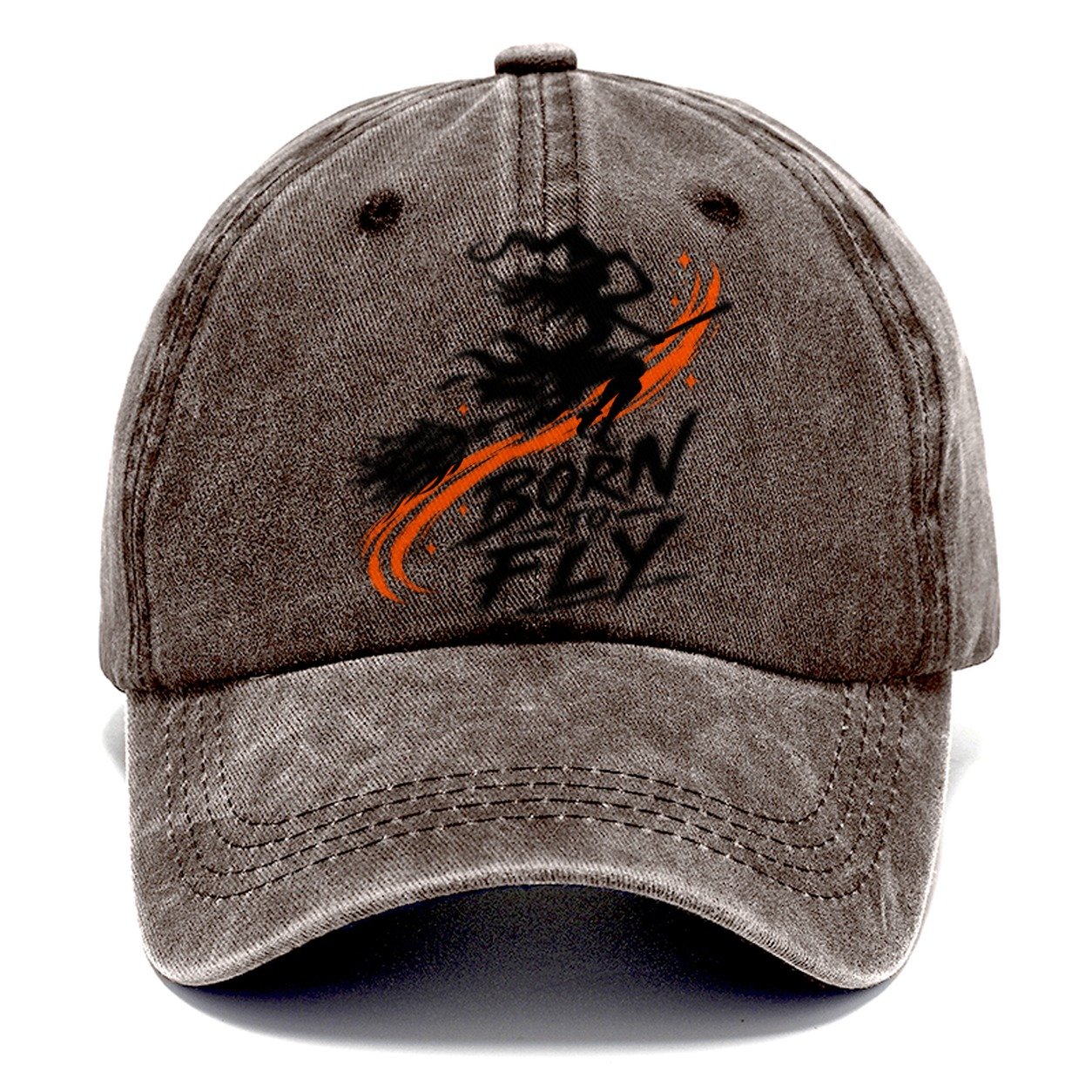 Born To Fly Slogan Witch Magic Classic Cap – Brown