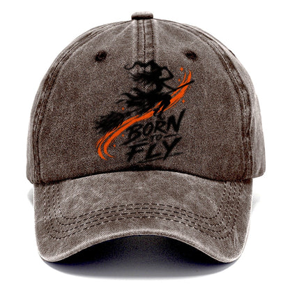 Born To Fly Slogan Witch Magic Classic Cap – Brown