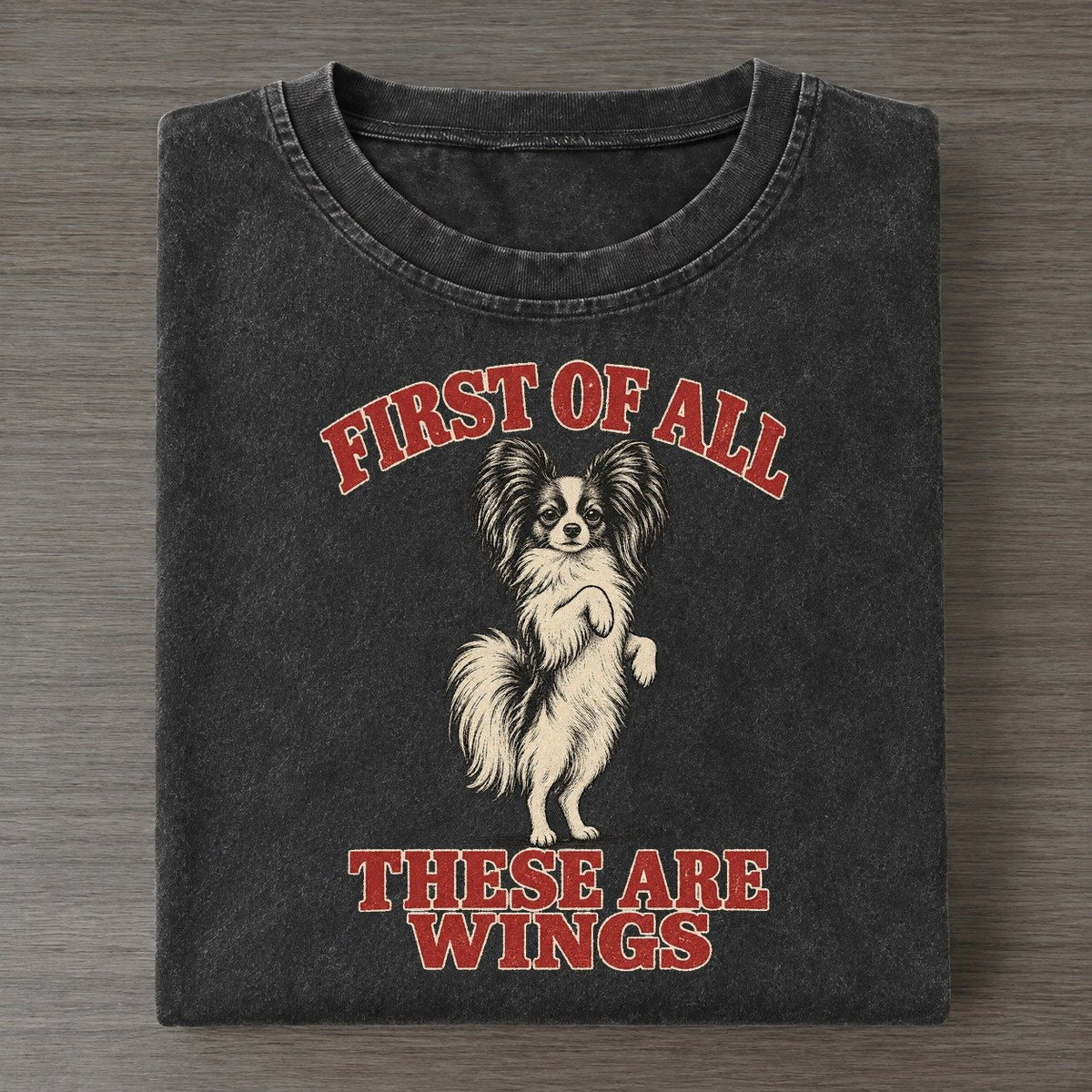 Papillon Dog Declarations Vintage T-shirt – Black