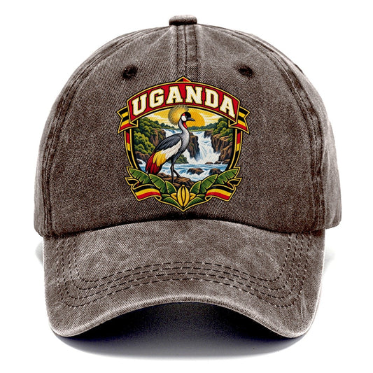 Uganda Retro Badge Country Logos Classic Cap – Brown