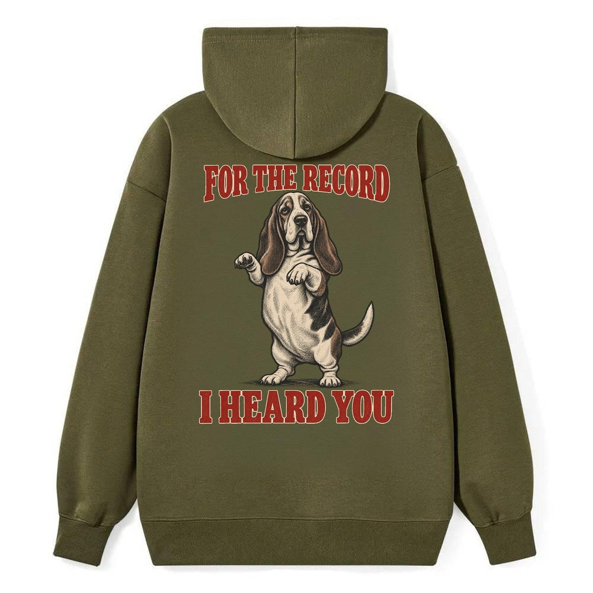 Basset Hound Dog Declarations Classic Pullover Hoodie – Armygreen