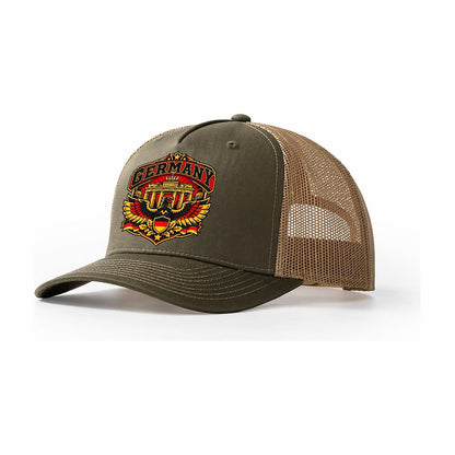 Germany Retro Badge Country Logos Trucker Hat – Olive Khaki