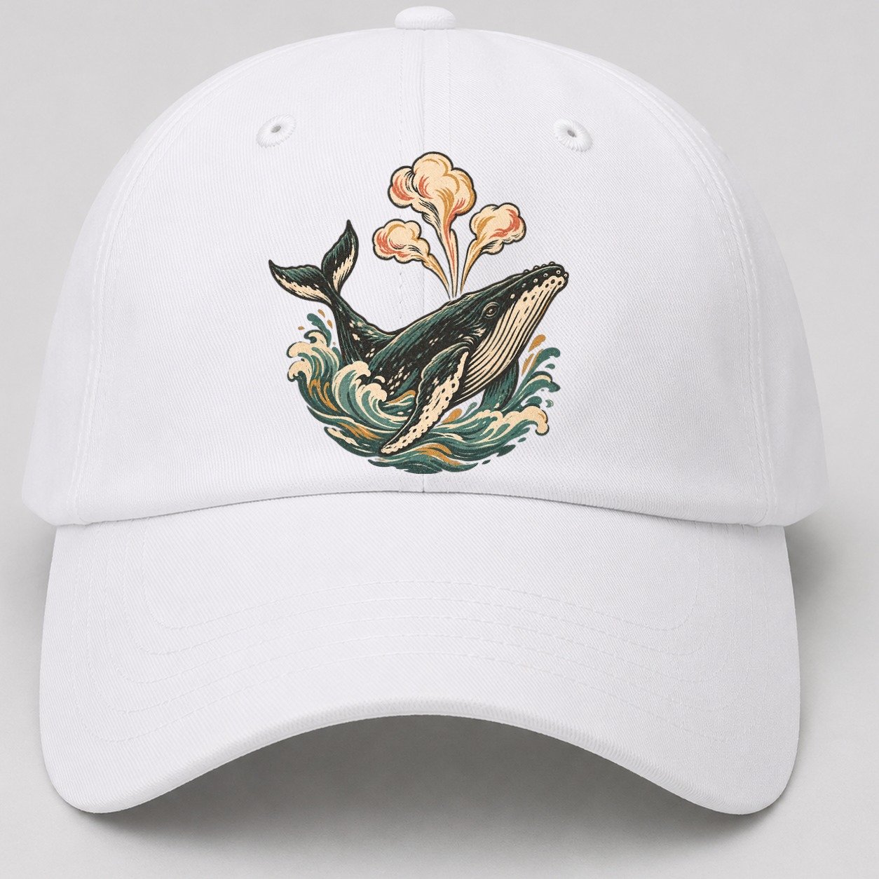 Whale Breath Cloud Gentle Wild Baseball Cap – White