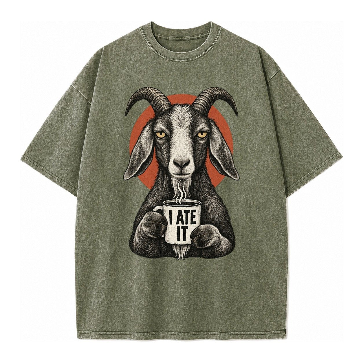 Goat Mug Truths Vintage T-shirt – Army Green
