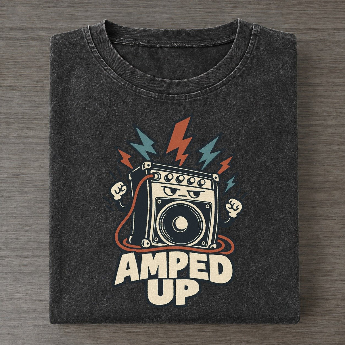 Amped Up Familiar Punchlines Vintage T-shirt – Black