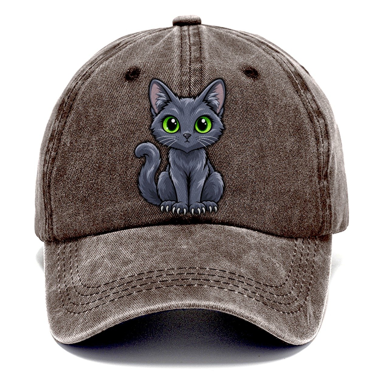 Korat Sitting Peeking Cats Classic Cap – Brown