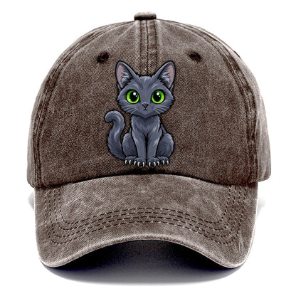 Korat Sitting Peeking Cats Classic Cap – Brown