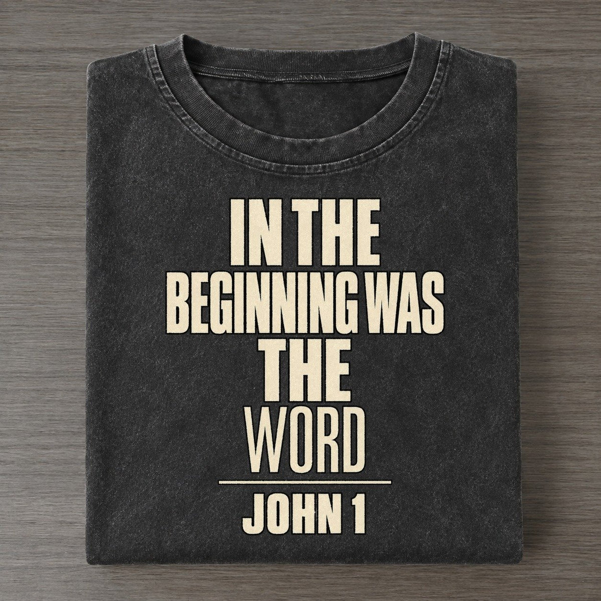 In The Beginning Was Plain Gospel Vintage T-shirt – Black