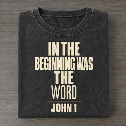 In The Beginning Was Plain Gospel Vintage T-shirt – Black