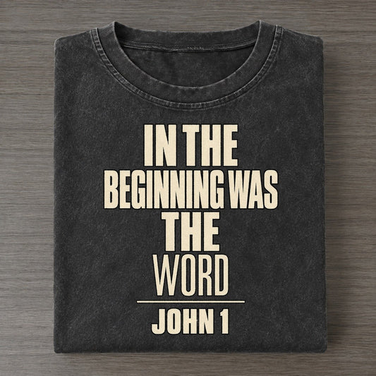 In The Beginning Was Plain Gospel Vintage T-shirt – Black