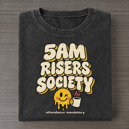 Five Am Wake Up Running On Fumes Club Vintage T-shirt – Black