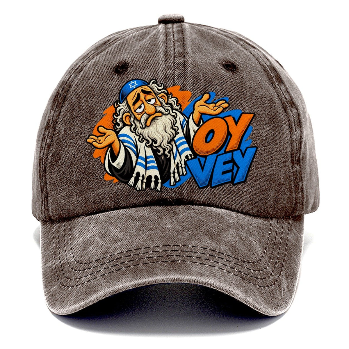 Oy Vey Drama Judaism Heritage Pop Art Classic Cap – Brown