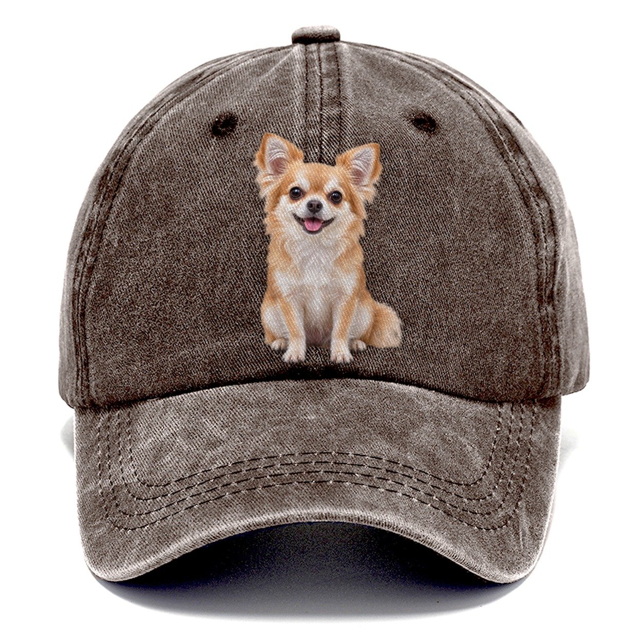 Chihuahua Sitting Top Breeds Classic Cap – Brown