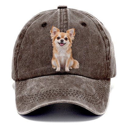 Chihuahua Sitting Top Breeds Classic Cap – Brown