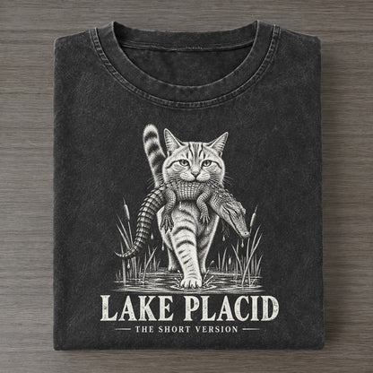 Lake Placid Short Version Cats Vintage T-shirt – Black
