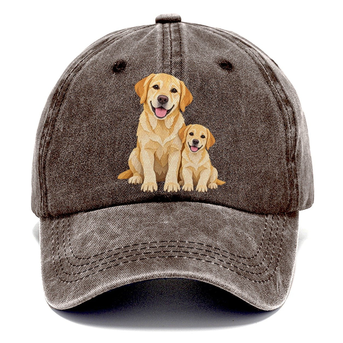 Cut-Paper Labrador Retriever Sitting Top Breeds Classic Cap – Brown