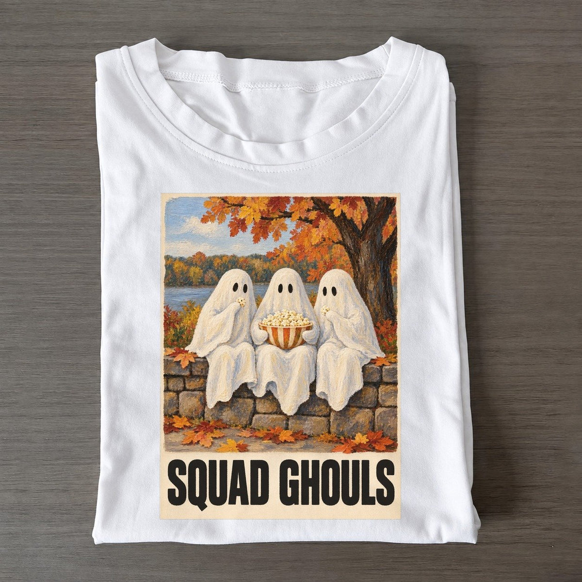 Squad Ghouls Painted Pop Culture Pun Classic T-shirt – White