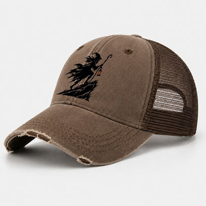Pendle Hill Witch Witch Magic Washed Trucker Hat – Coffee