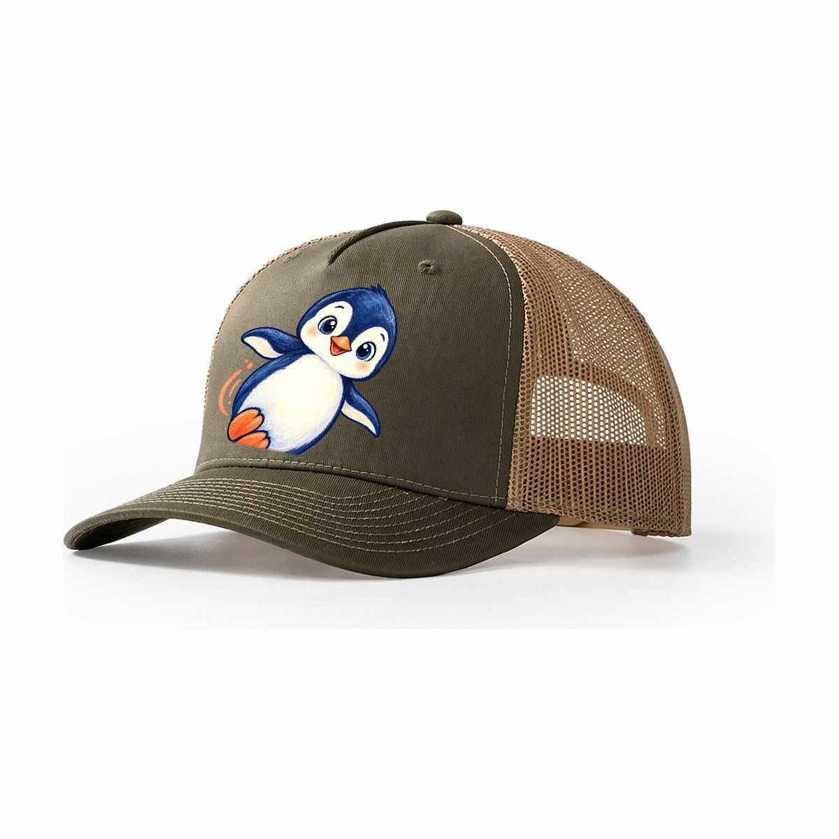 Penguin Side Slide Sea Sprite Trucker Hat – Olive Khaki
