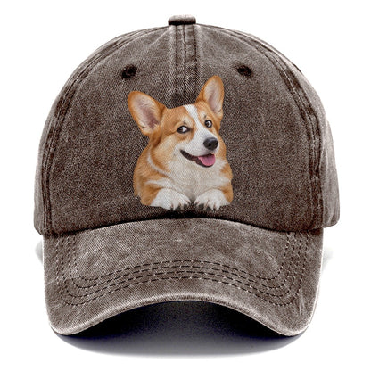 Corgi Side Eye Portrait Everyday Originals Classic Cap – Brown