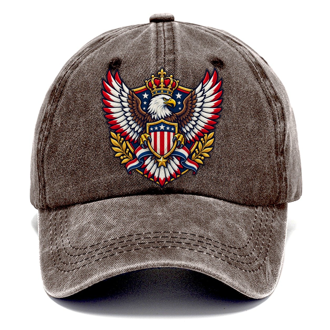 United States Heraldic Crest Country Logos Classic Cap – Brown