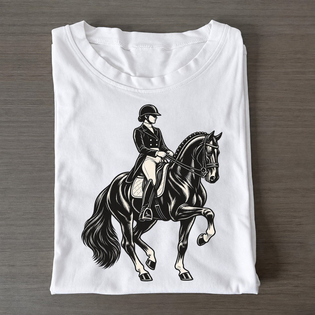 Equestrian Dressage Passage Global Sports Ink Figures Classic T-shirt – White