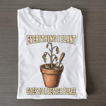Goes To A Better Place Botanical Warnings Classic T-shirt – White