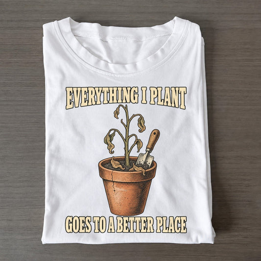 Goes To A Better Place Botanical Warnings Classic T-shirt – White