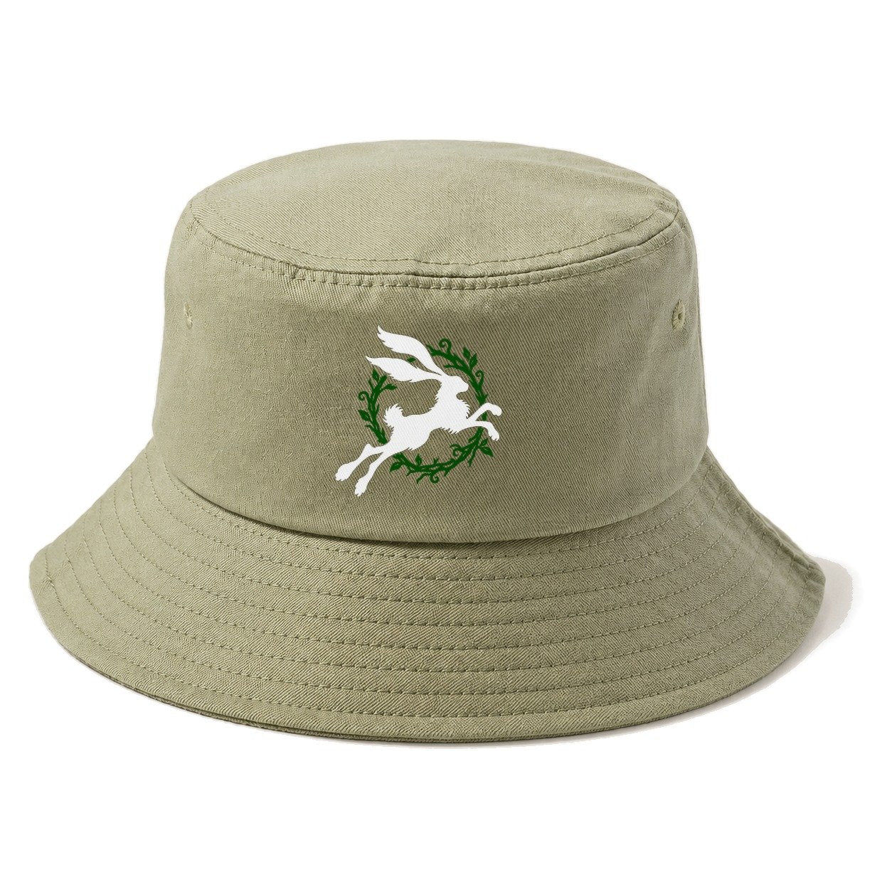 Celtic Hare Familiar Bucket Hat – Army Green