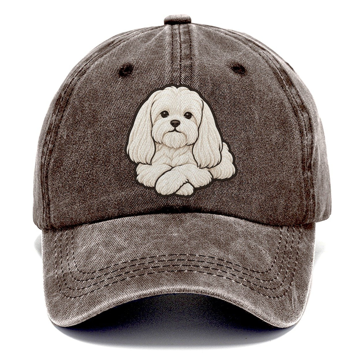 Maltese Chin On Paws Fan Favorites Classic Cap – Brown