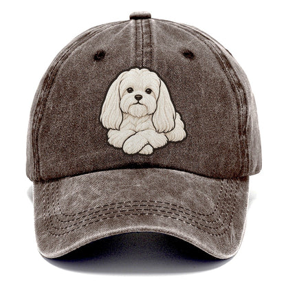 Maltese Chin On Paws Fan Favorites Classic Cap – Brown