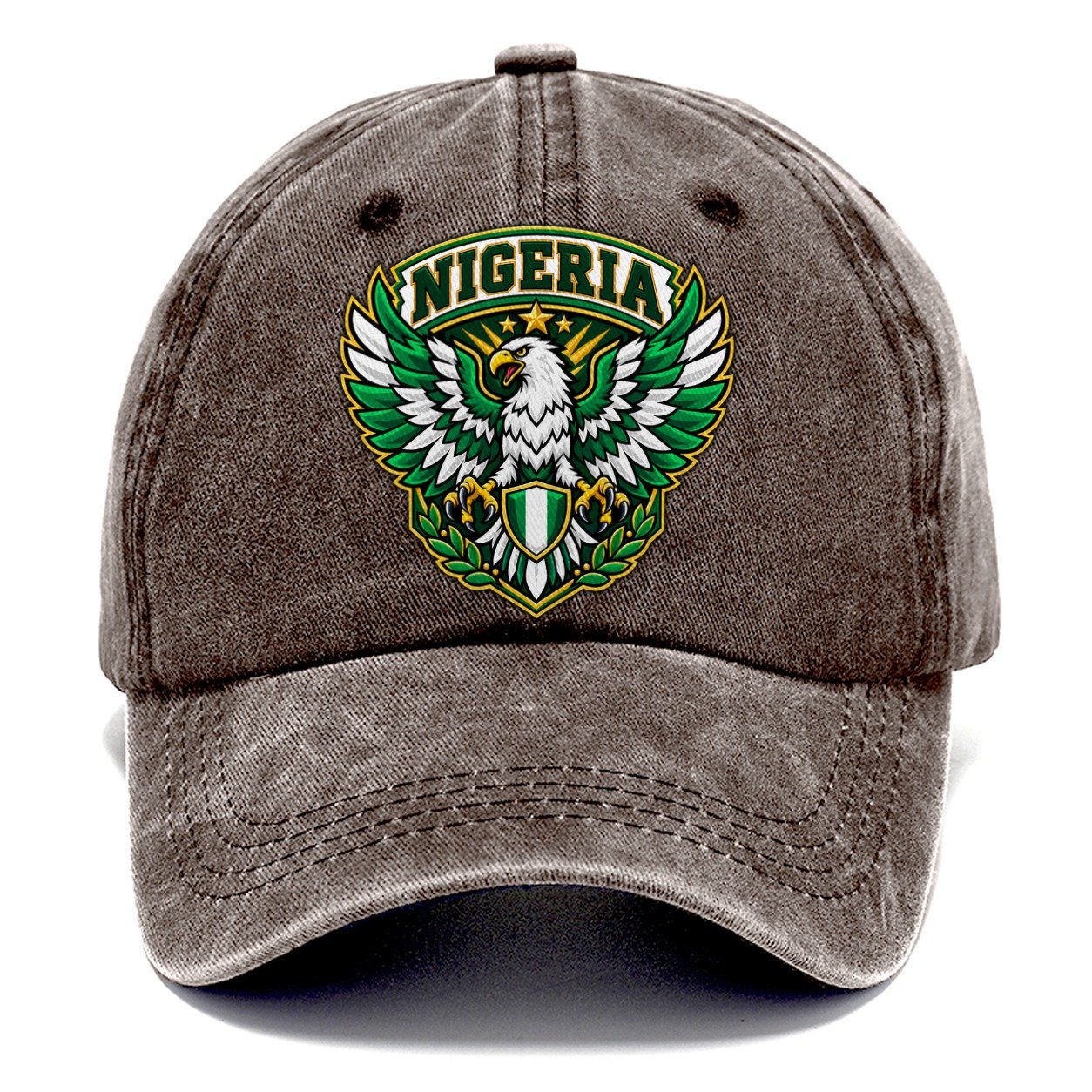Nigeria Retro Badge Country Logos Classic Cap – Brown
