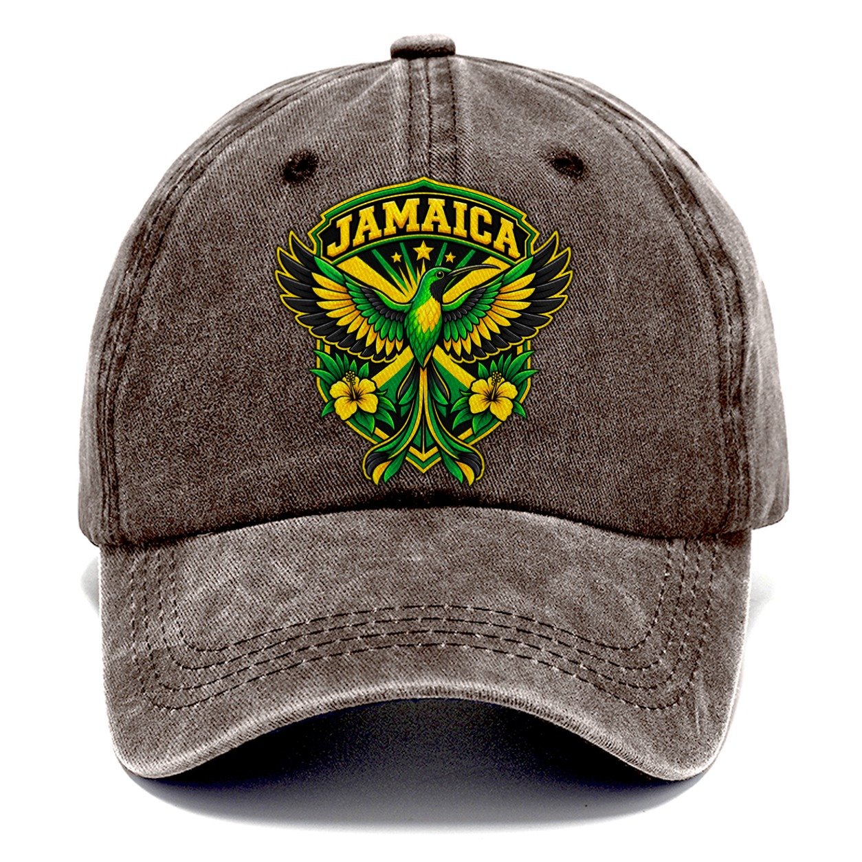 Jamaica Retro Badge Country Logos Classic Cap – Brown