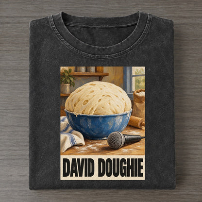 David Doughie Painted Pop Culture Pun Vintage T-shirt – Black