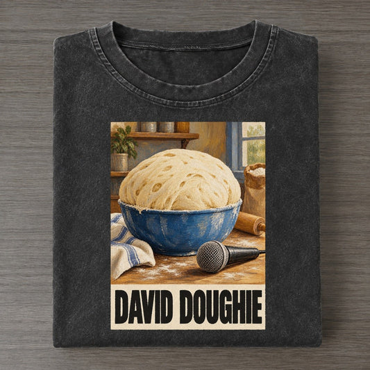 David Doughie Painted Pop Culture Pun Vintage T-shirt – Black