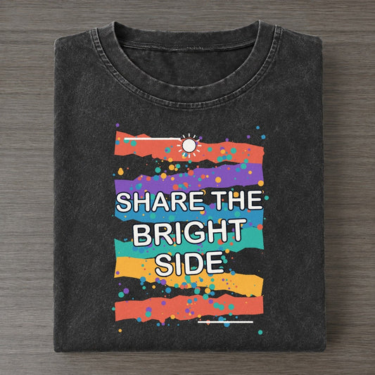 Share The Bright Side Colorburst Uplift Vintage T-shirt – Black