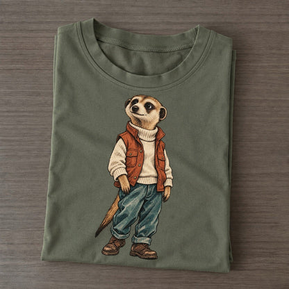 Meerkat Wardrobe Portrait Wild Wardrobe Portraits Classic T-shirt – Army Green
