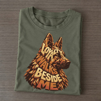 Shepherd Ear Profile Letter Sculpture Classic T-shirt – Army Green