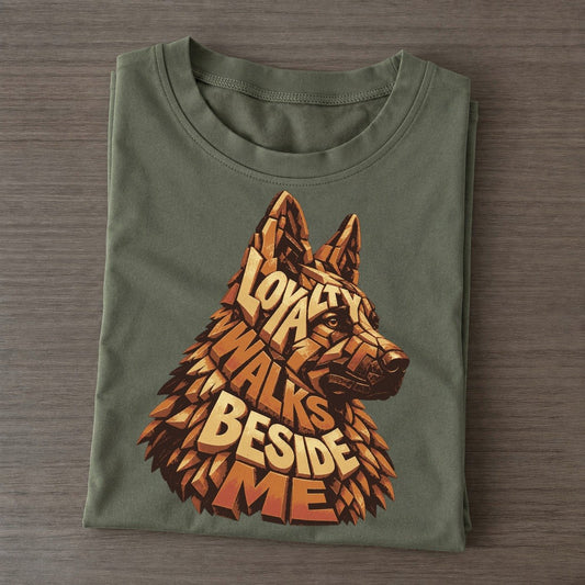 Shepherd Ear Profile Letter Sculpture Classic T-shirt – Army Green