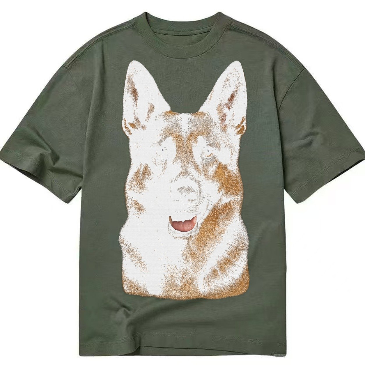 German Shepherd Portrait Classic T-shirt – Army Green