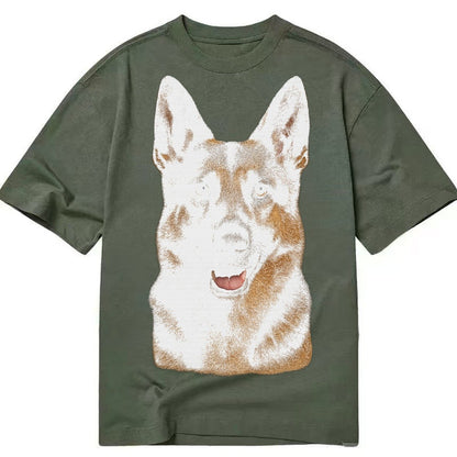 German Shepherd Portrait Classic T-shirt – Army Green