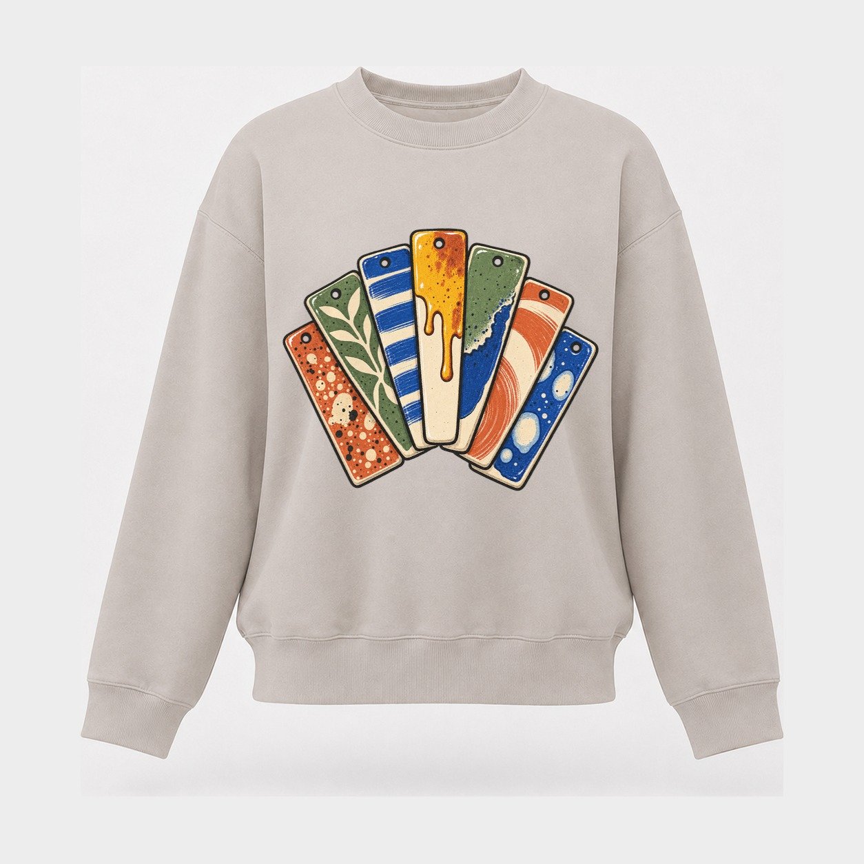 Glaze Test Fan Clay Color Makers Women's Crewneck Sweatshirt – Beige