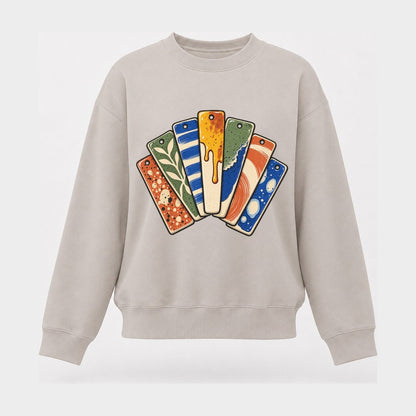 Glaze Test Fan Clay Color Makers Women's Crewneck Sweatshirt – Beige