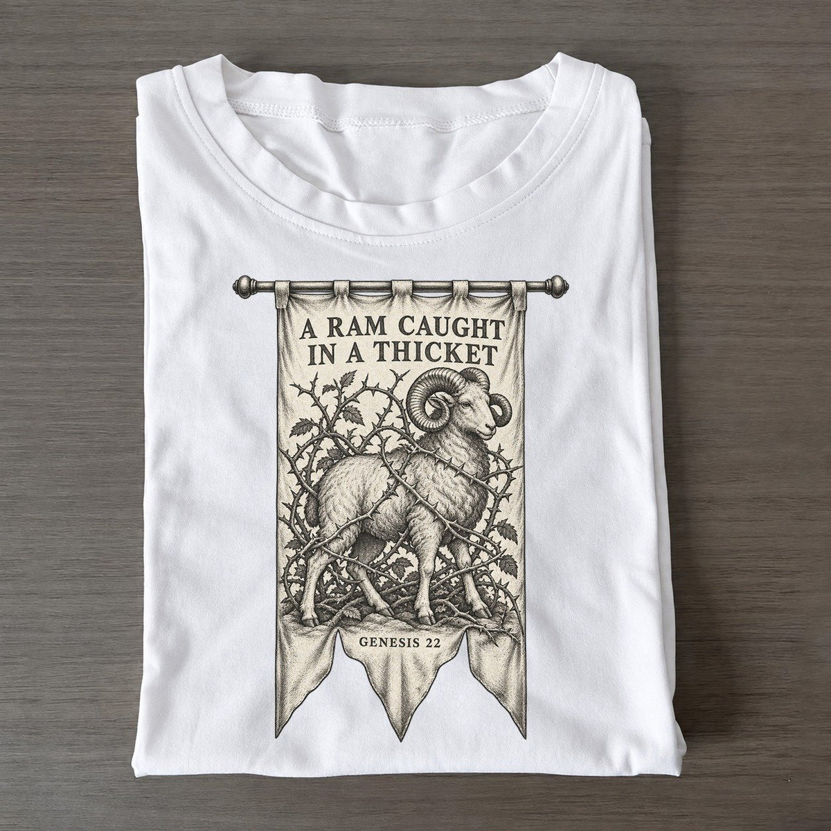 A Ram Caught In A Thicket Beast And Banner Classic T-shirt – White