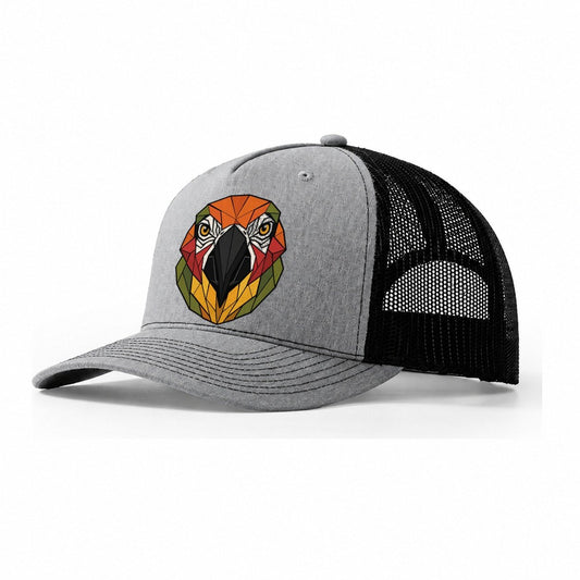 Macaw Parrot Portrait Trucker Hat – Sport Grey Black
