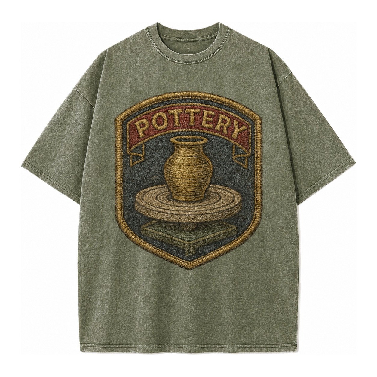 Pottery Wheel Vintage T-shirt – Army Green