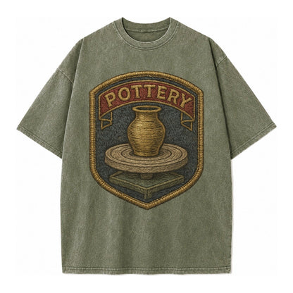 Pottery Wheel Vintage T-shirt – Army Green